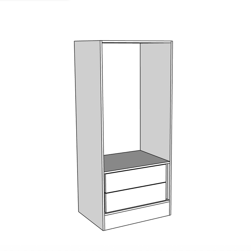 Double Wardrobe Carcass (600mm wide)