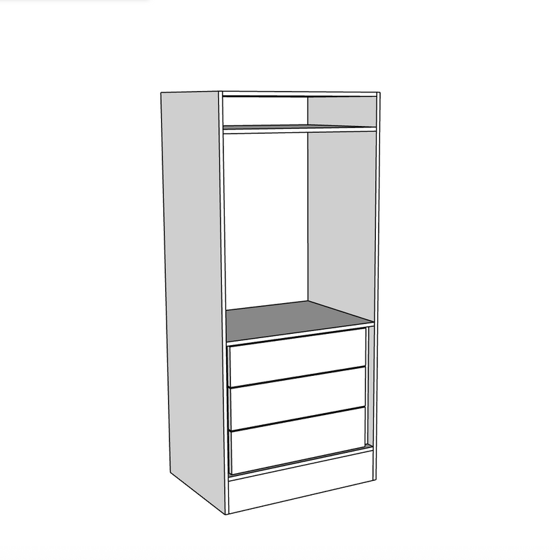 Double Wardrobe Carcass (600mm wide)