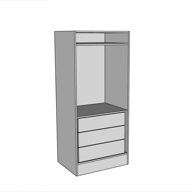 Double Wardrobe Carcass (600mm wide)