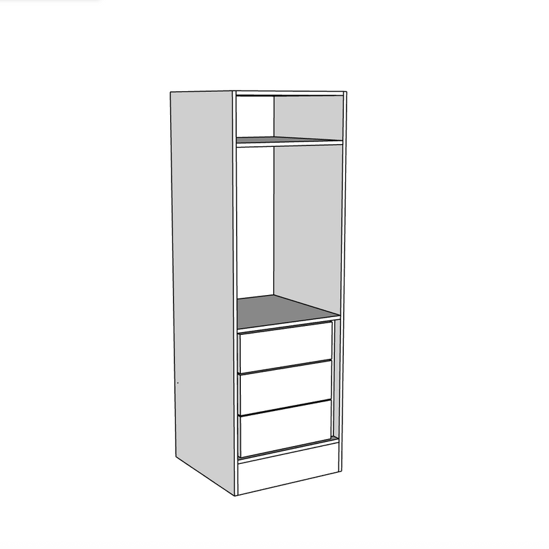 Single Wardrobe Carcass (400mm wide)